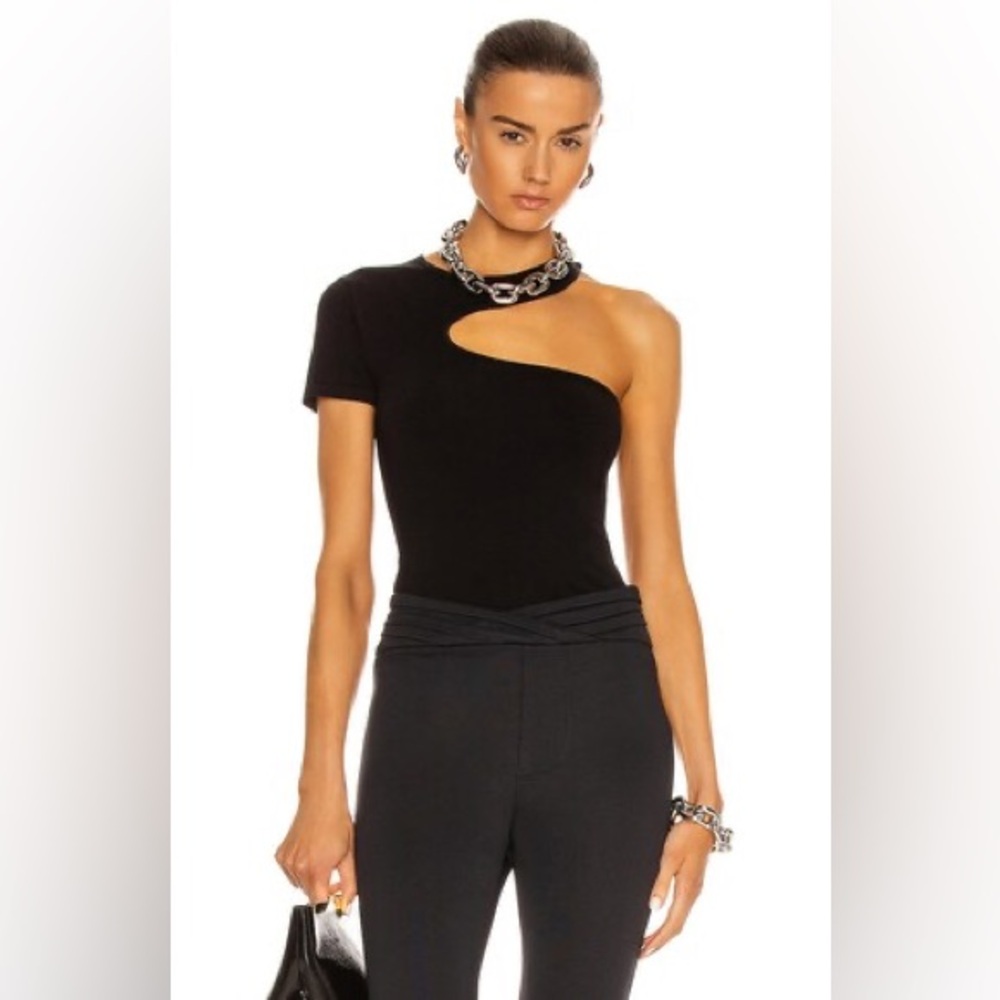 HELMUT LANG Seamless Jersey Cutout Tee in Black - XS/S